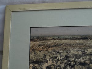 Wim Steijn - Tekening pastelkrijt , “Landschap” – gesigneerd & ingelijst – ca 1970 kopen? Bied vanaf 40!