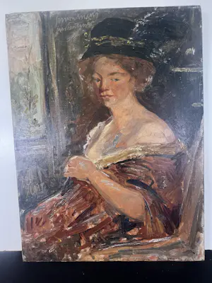 Simon Maris - Portret van een vrouw bij een raam - 1911 kopen? Bied vanaf 525!