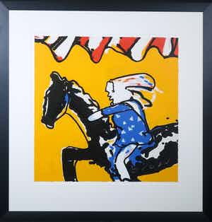 Herman Brood - Zeefdruk, Ponyride - Ingelijst verkocht voor € 250!