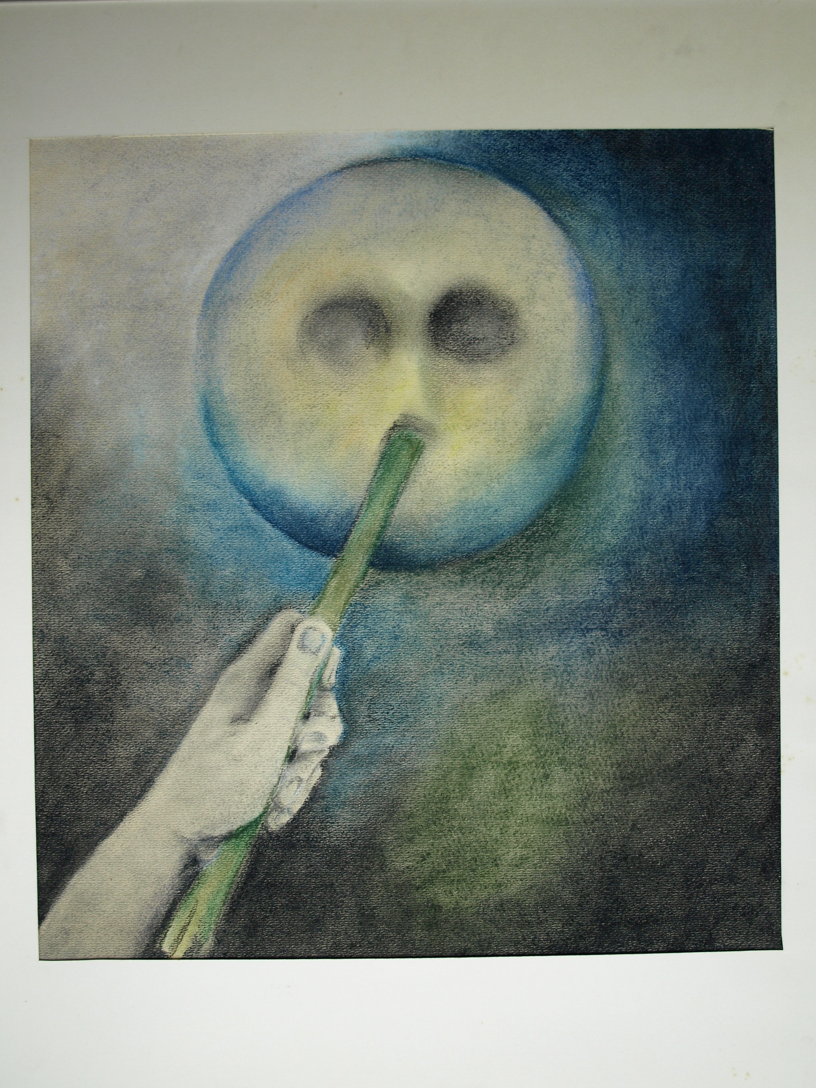 Niet of onleesbaar gesigneerd - Pasteltekening – Emoticon erased - ingelijst  kopen? Bied vanaf 1!