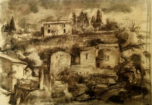 Wim Steijn - Houtskool-grafiet tekening Zuid-Frankrijk 1955 kopen? Bied vanaf 50!