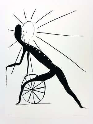 Henk Visch - Uit de serie 'Vijf tekeningen 1999' verkocht voor € 95!