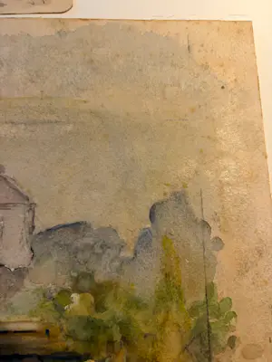 Jaap Weiland - Aquarel, Villa & een klein gemengd techniek werk Haven Numansdorp kopen? Bied vanaf 50!