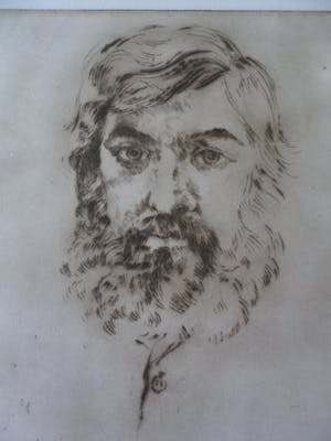 Enric Adsera Riba - Ets. Zelfportret van Enric Adsera Riba kopen? Bied vanaf 25!