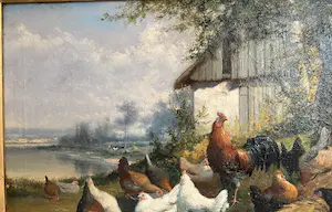 Jef Van Leemputten - “Kippen in het landschap” kopen? Bied vanaf 520!