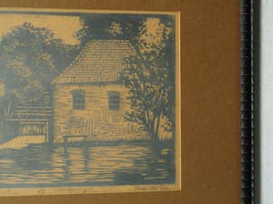 Jac. de Beer - Ingelijste houtsnede , Watermolen ‘Den Helder’ Winterswijk – ca. 1935 kopen? Bied vanaf 40!