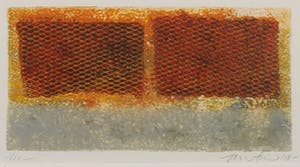 Thea Figee - Monotype, Compositie met twee vlakken - Ingelijst kopen? Bied vanaf 10!