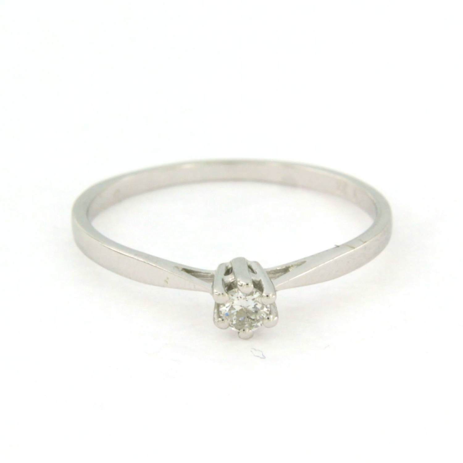 18k wit gouden solitair ring met briljant geslepen diamant 0.09 ct - rm 16.5 kopen? Bied vanaf 200!