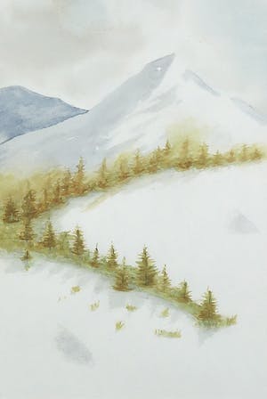 Niet of onleesbaar gesigneerd - Aquarel, Berglandschap - Ingelijst kopen? Bied vanaf 1!