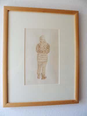 Ben Haring - Harold the Kangoroo, penseeltekening in sepia uit 1981 verkocht voor € 20!