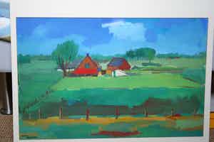 Henri Titselaar - Landschap in Hedikhuizen verkocht voor € 125!