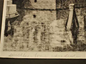 Niet of onleesbaar gesigneerd - Grote, fraai gedetailleerde Ets "Amsterdam en Montelbaanstoren" gesigneerd kopen? Bied vanaf 1!