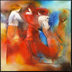 Wil Lof - Gemengde techniek op doek, Elysian Scene kopen? Bied vanaf 50!