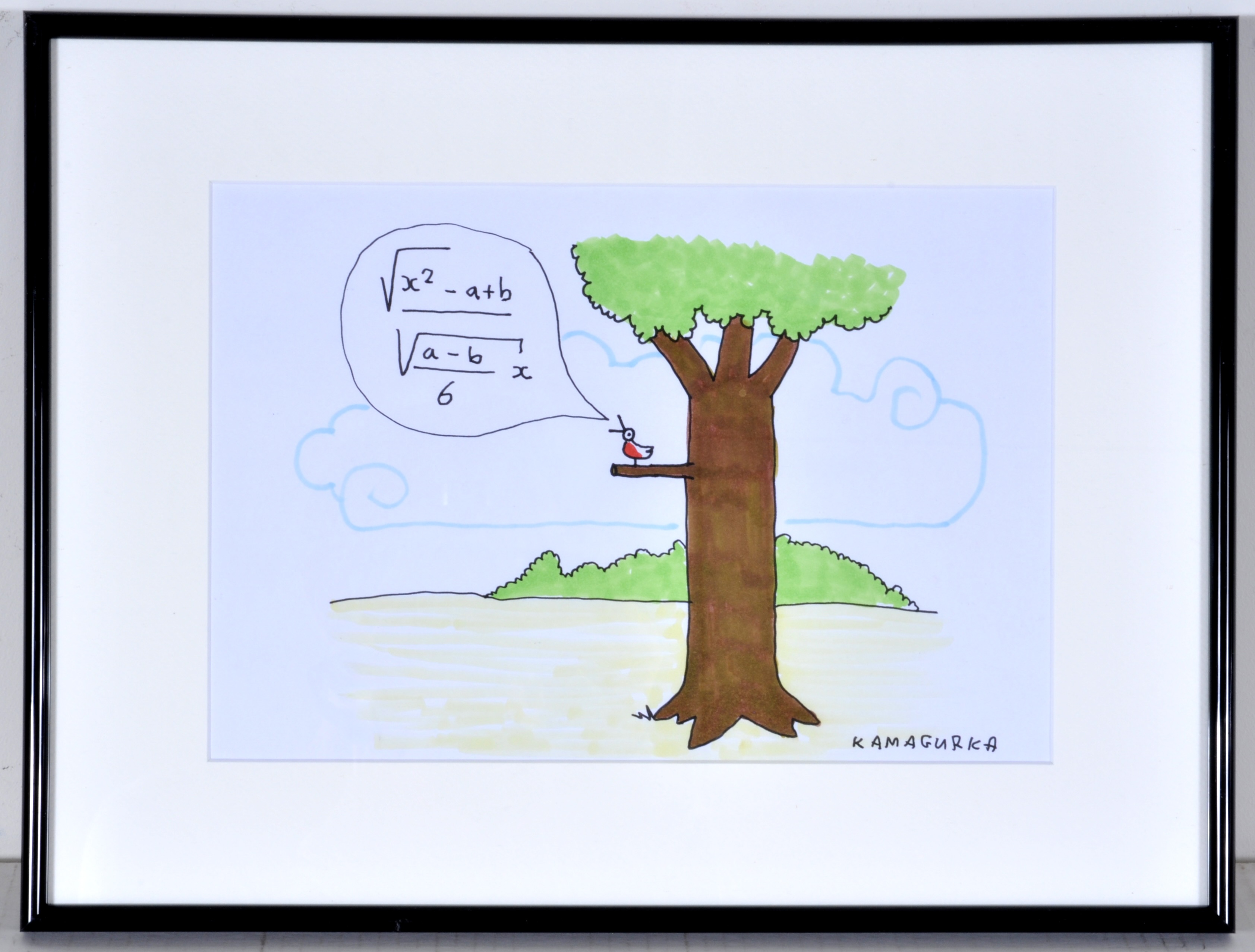 AcheterKamagurka - Fluitstein - Originele cartoon - Gesigneerd - 21x29 cm - Ingelijst? Enchérissez de 390!