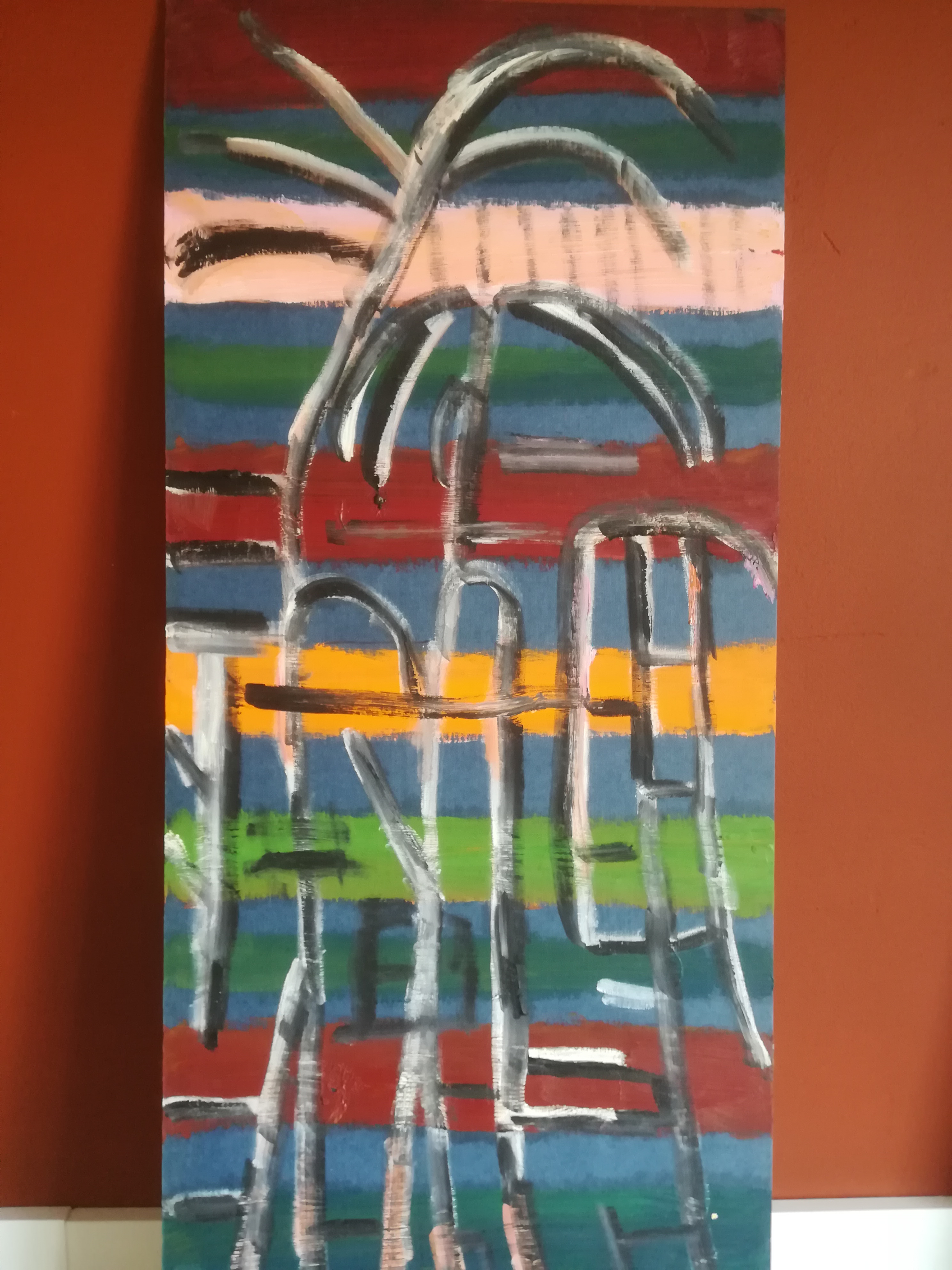 Meertje Kaal - (1930 - 2016) "Santa barbara" 2007 Acrylverf op papier  kopen? Bied vanaf 25!