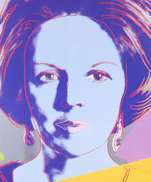 Andy Warhol - Gesigneerd affiche, Queen Beatrix uit de serie 'Reigning Queens' - Ingelijst kopen? Bied vanaf 1!