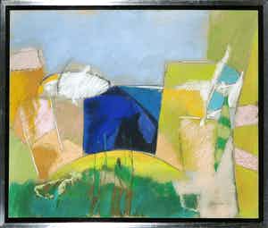 Henk van Vessem - Pastelkrijt, Zonder titel - Ingelijst verkocht voor € 100!