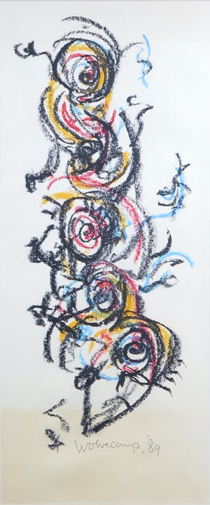 Theo Wolvecamp - Pastel op papier, Zonder Titel - Ingelijst kopen? Bied vanaf 1!