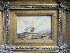 Niet of onleesbaar gesigneerd - Windjammer voor de kust kopen? Bied vanaf 1!