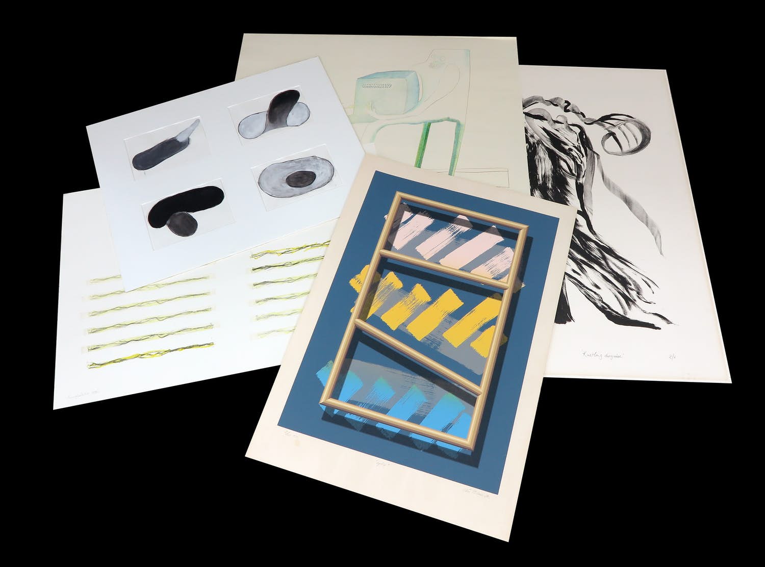 Dick Fluitsma - en andere! - Lot met 10 werken op papier kopen? Bied vanaf 1!