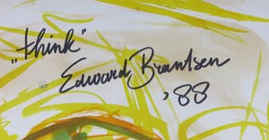 Edward Brantsen - Acryl op papier, Think kopen? Bied vanaf 1!