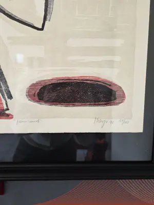 Yvan Theys - het is een gesigneerde houtsnede -Peinzend kopen? Bied vanaf 80!