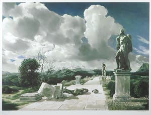 Carel Willink - Litho, Surrealistisch landschap - Ingelijst kopen? Bied vanaf 200!