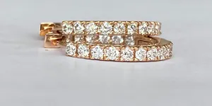 18 karaat Rosé gouden oorbellen  met 0.72 ct Diamanten kopen? Bied vanaf 800!