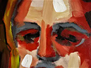 Niet of onleesbaar gesigneerd - Groot acrylverf op doek portret Marlon Brando als the Godfather - gesigneerd kopen? Bied vanaf 1!