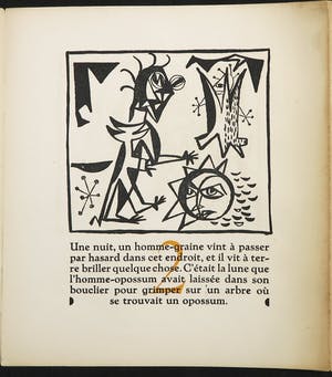 Pierre Alechinsky - en Lode Opdebeek - Litho en typografie, Zeldzame uitgave van Histoire de La Lune kopen? Bied vanaf 1!