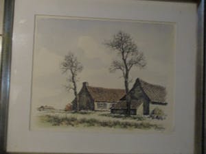 Niet of onleesbaar gesigneerd - Zeer mooie pentekening , gesigneerd en ingelijsd kopen? Bied vanaf 10!