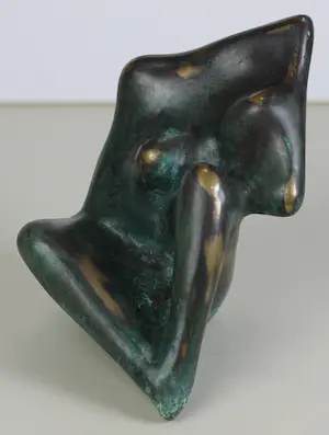 Jits Bakker - "Zitnimf" - gestileerd naakt - zwaar bronzen beeld kopen? Bied vanaf 1650!