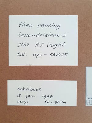 Theo Reusing - Unica: 'Sabelboot' - Ingelijst kopen? Bied vanaf 125!