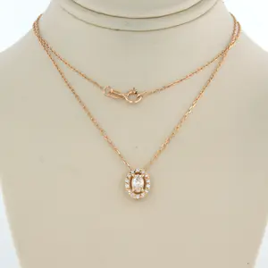 Acheter14k rosegouden collier met hanger met markies en briljant geslepen diamant? Enchérissez de 230!
