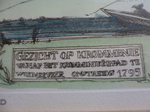 Lense Elzinga - Kleuren Ets, Krommenie anno 1795. kopen? Bied vanaf 35!