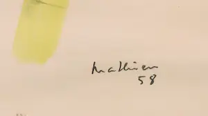 Georges Mathieu - Litho, Abstracte compositie - Ingelijst kopen? Bied vanaf 1!