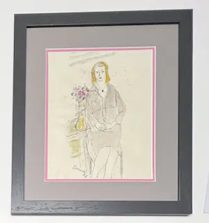 Corneille - Portret met bloemenboeket, 1945 kopen? Bied vanaf 1850!