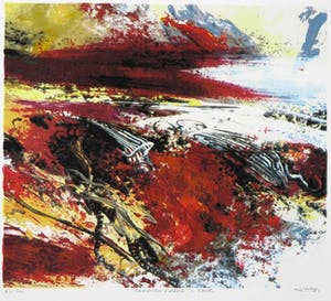 Mattie Schilders - Zeefdruk, Razende aarde I kopen? Bied vanaf 1!