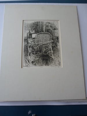 Piet Hein Zijl - Ets. Titel, "Interieur". kopen? Bied vanaf 20!