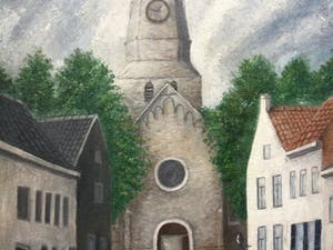 Niet of onleesbaar gesigneerd - Kerkgang | fraai geschilderd tafereel kopen? Bied vanaf 1!