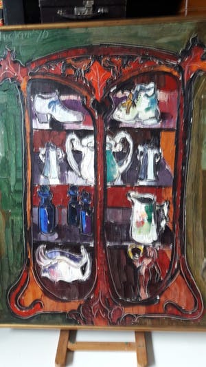 Adrian Stahlecker - kleurrijk olieverf groot formaat kopen? Bied vanaf 60!