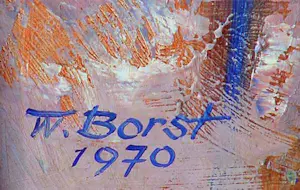 Wim Borst - Stillleben Blumen in Töpfen auf einem Tisch kopen? Bied vanaf 350!