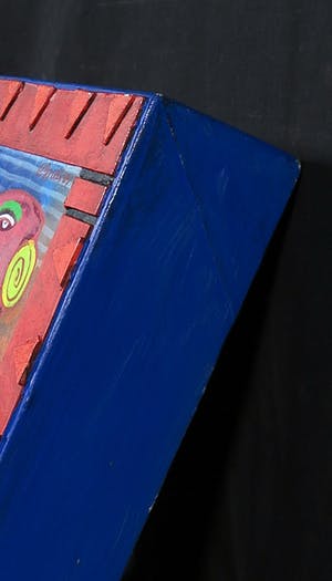 Clemens Briels - Acryl en collage op hout, Zonder titel (met ophangsysteem) kopen? Bied vanaf 1!