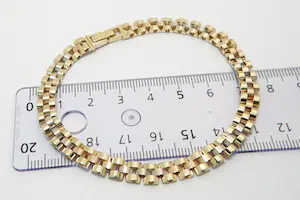 75 - Schitterende  14Krt tri-color Rolex-model armband - president schakel kopen? Bied vanaf 550!