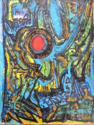 Ernst Vijlbrief - ABSTRACTIE / OLIEVERF PAPIER / 98x64cm / SIG / 1995 kopen? Bied vanaf 1!
