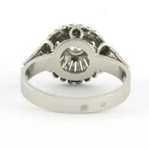 18k wit gouden solitair ring met roos geslepen diamanten tot. circa 0.20 ct kopen? Bied vanaf 625!