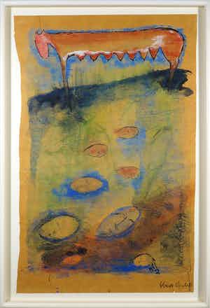 Elvira Wersche - Aquarel, Zonder titel - Ingelijst (Groot) verkocht voor € 50!
