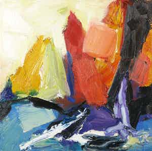 Charles Lagendijk - Olieverf op doek, Abstracte compositie verkocht voor € 50!