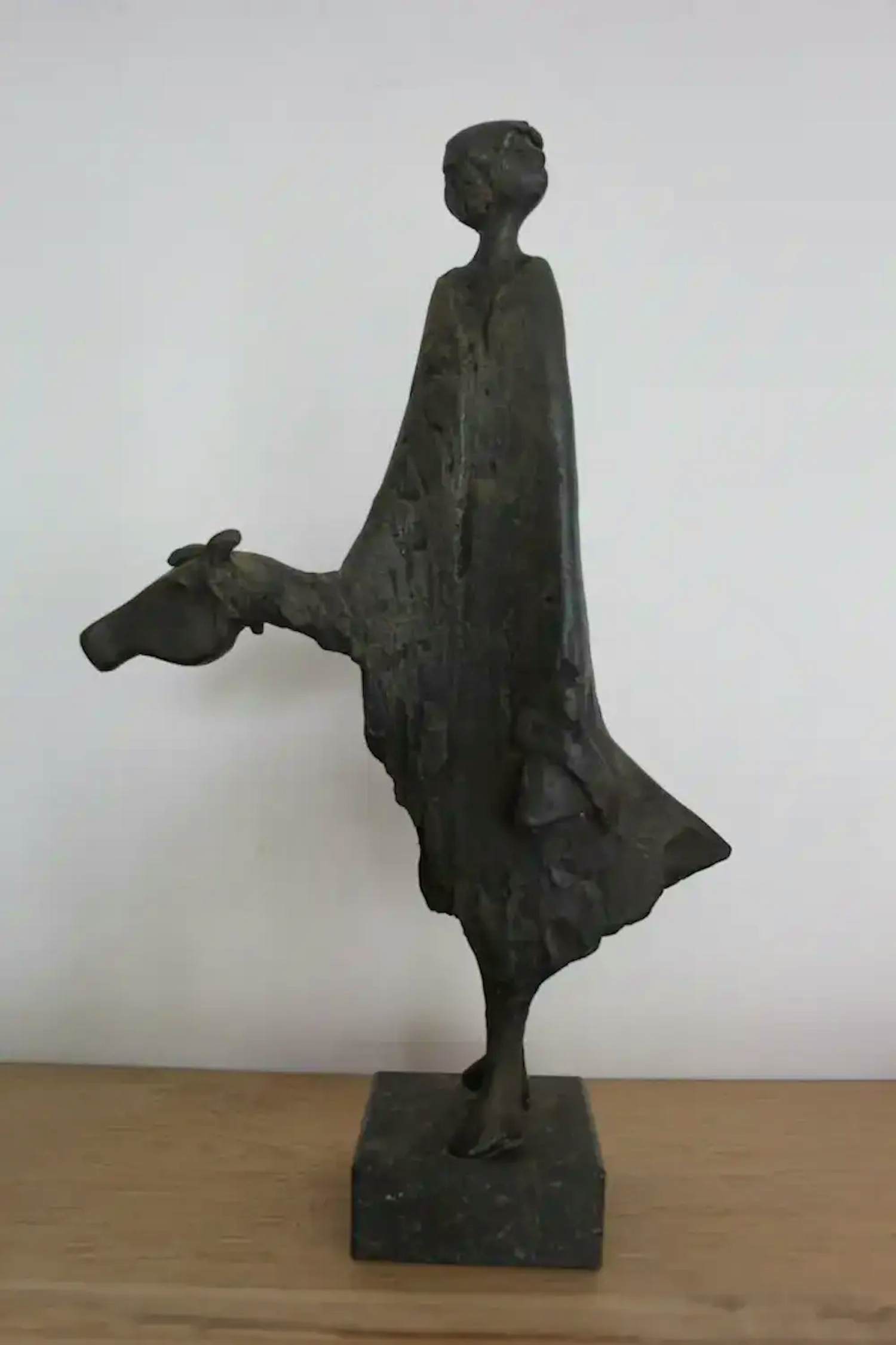 Evert den Hartog - Gepatineerd bronzen beeld: "Stokpaardje - 1995 kopen? Bied vanaf 599!