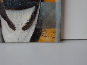 Niet of onleesbaar gesigneerd - Gestileerde figuren - 2 schilderijen kopen? Bied vanaf 1!